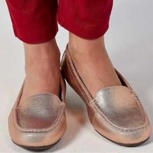 Vionic Debbie Metallic Leather Flats Loafers